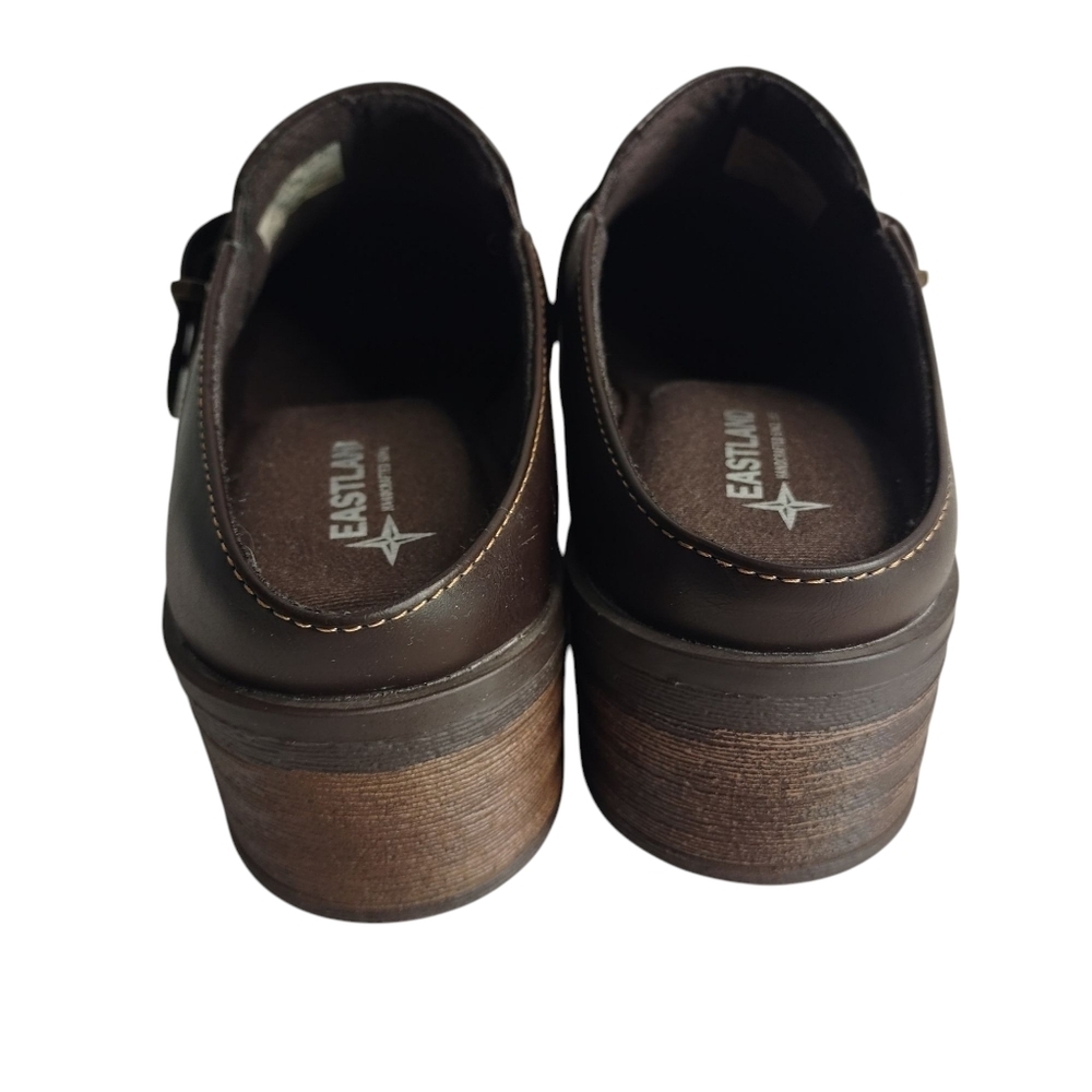 Eastland Erin Slides Mules Clogs Women Brown Faux Leather Buckle Size 9.5M - Picture 4 of 13